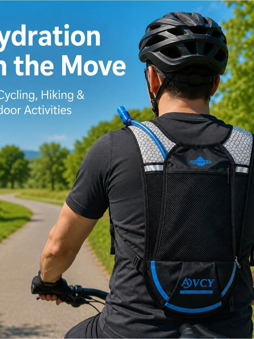 Black & Blue Hydration Backpack